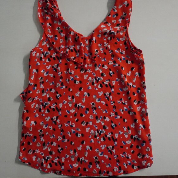 Hailey & Co Sleeveless V Neck and Back Blouse with Ruffles - Picture 5 of 6